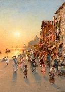 wilhelm von gegerfelt Evening View from Venice oil on canvas